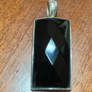 SILPADA BLACK-FACETED ONYX & STERLING PENDANT S1252
